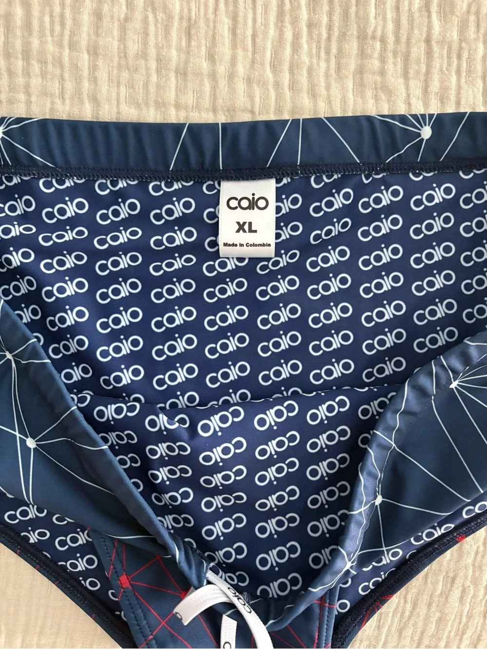Men's Navy Geo-Print Swim Brief